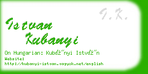 istvan kubanyi business card